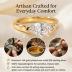 🔥 LAST DAY 90% OFF:  Anti-Spin VVS1 Flawless Moissanite East-to-West Marquise Ring in 14K Gold